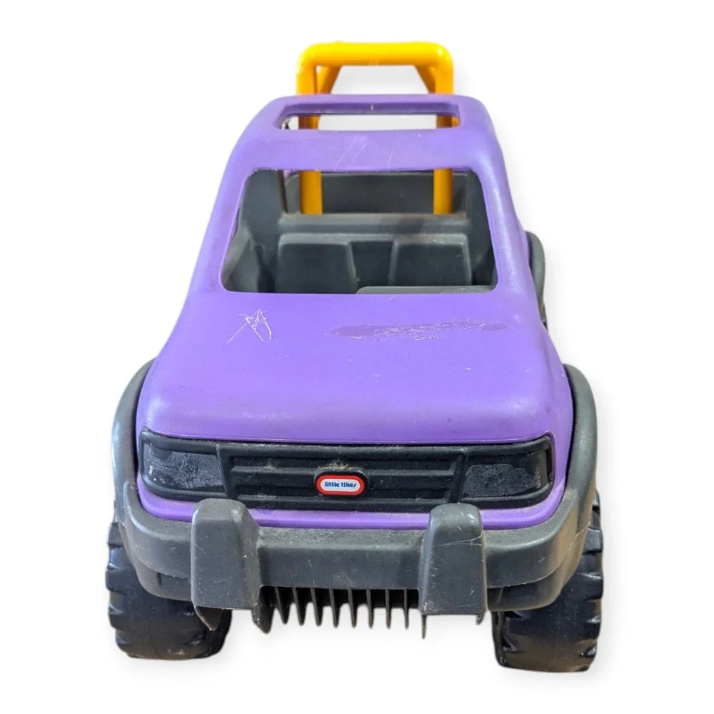Vintage Little Tikes Purple Monster Truck Off-Road Toy Vehicle Yellow Roll Bar
